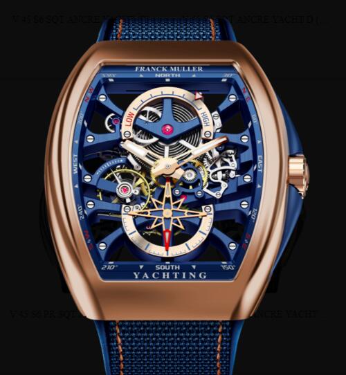 Review Buy Franck Muller Vanguard Yachting Anchor Skeleton Power Reserve Replica Watch for sale Cheap Price V 45 S6 PR SQT ANCRE YACHT (BL) 5N - Click Image to Close